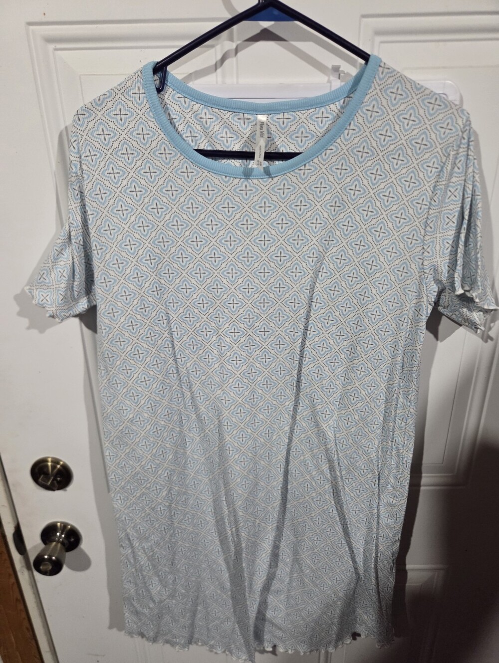 Flora Nikrooz Light Blue Patterned Short-Sleeve Tee